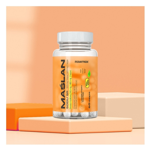 nowmax® Maślan Sodu SR 300mg 80% kwas masłowy 60 kaps